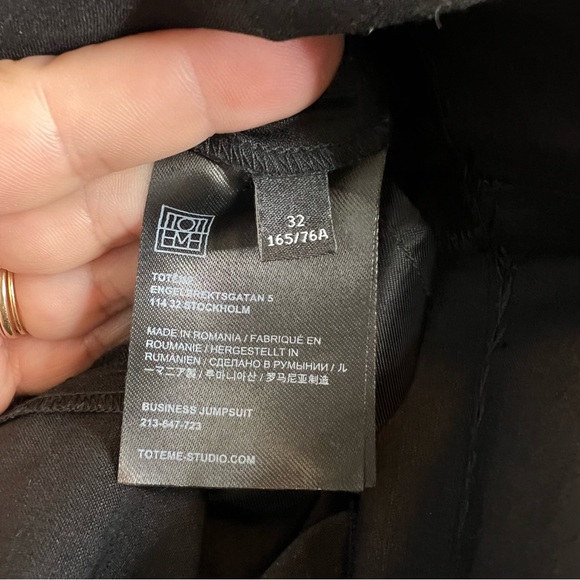 Toteme Linen Blend Jumpsuit Black - Picture 13 of 15